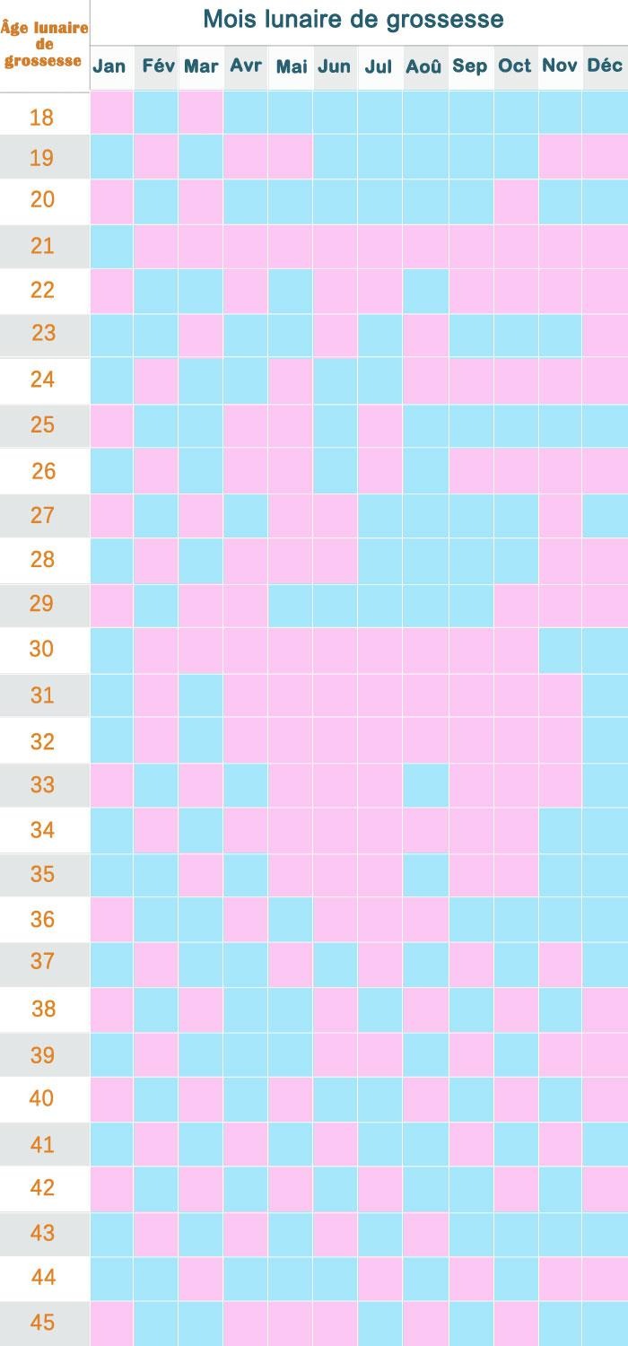 Le Calendrier Chinois De Grossesse Pour Pr dire Le Sexe Du Futur B b 