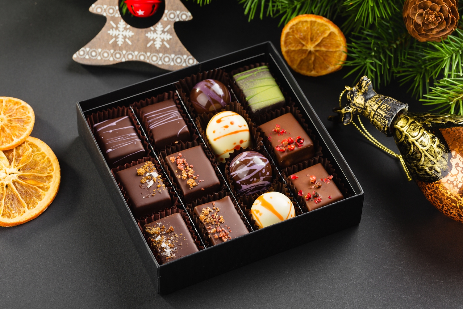 Coffret de Noël : 20 pièces de chocolats