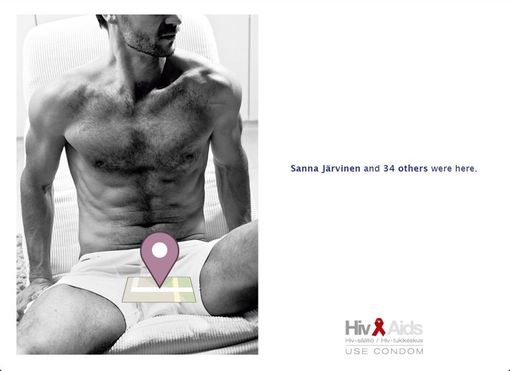 Une campagne du Aids council finlandais détourne le Facebook place