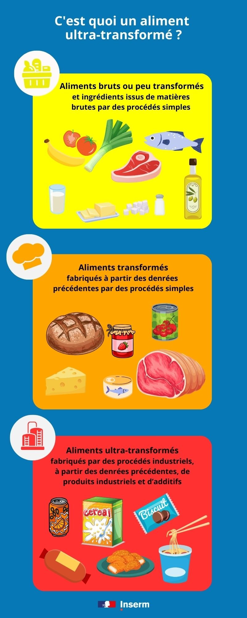 Infographie de l'Inserm sur les aliments ultra-transformés