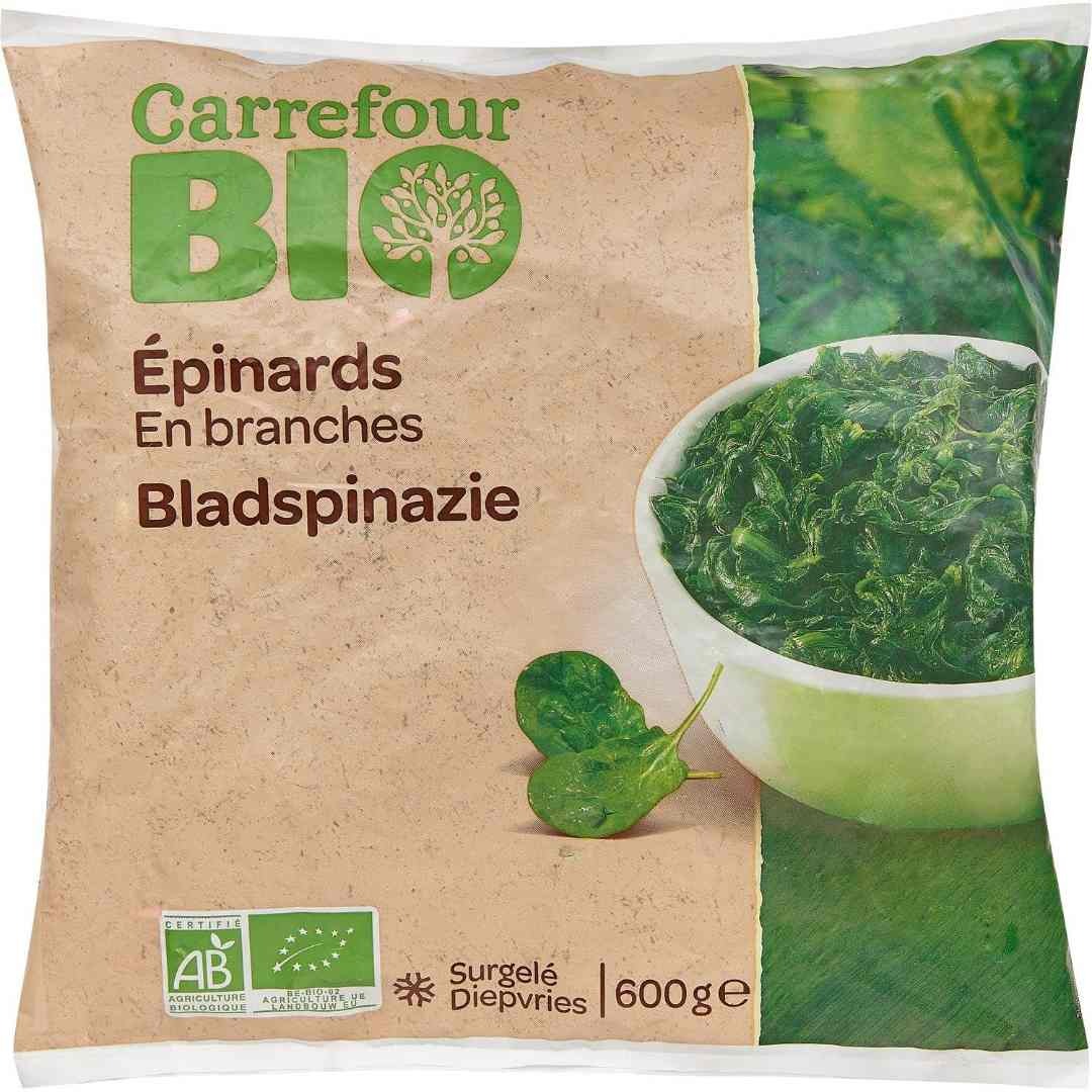 Rappel d'épinards en branches bio Carrefour