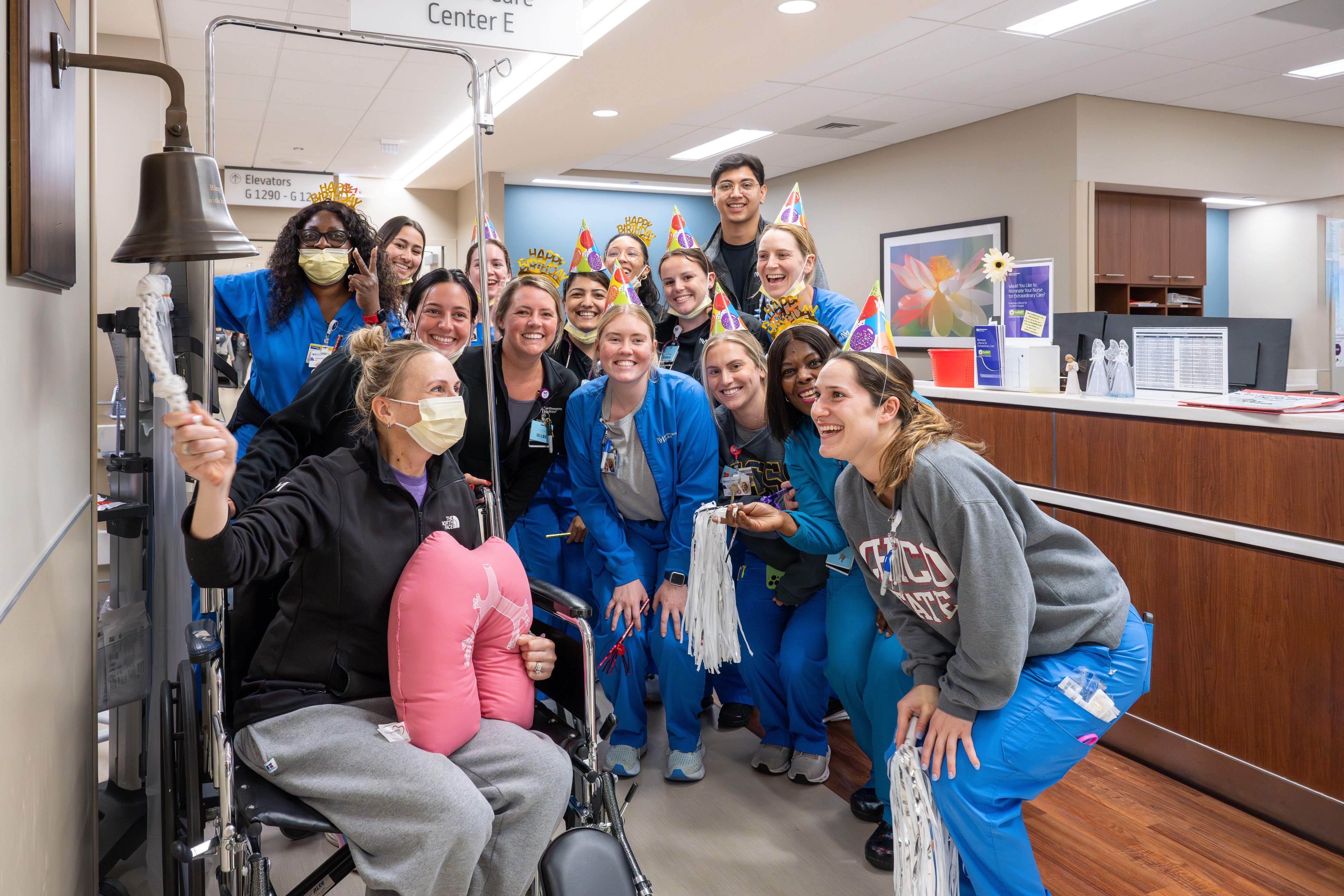 After her transplant, Mandy rang the bell, letting her know that she had completed her cancer treatment. 