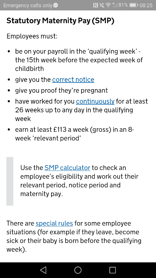 Maternity Pay.