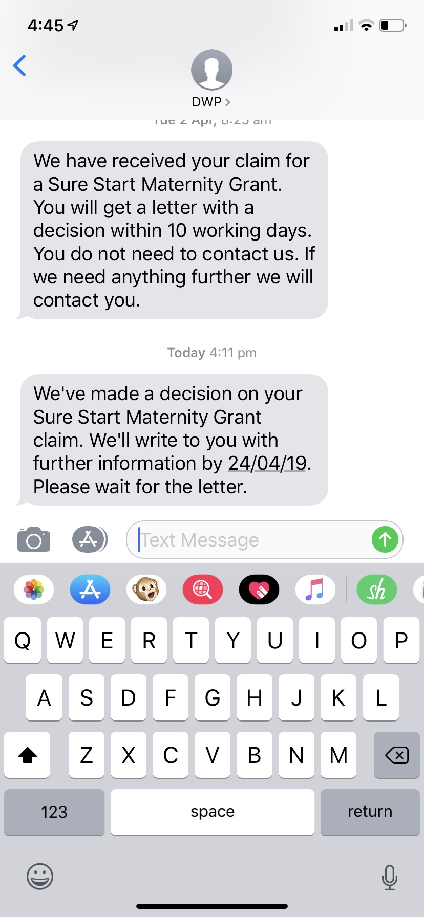 Sure Start Maternity Grant Text sure-start-maternity-grant-text