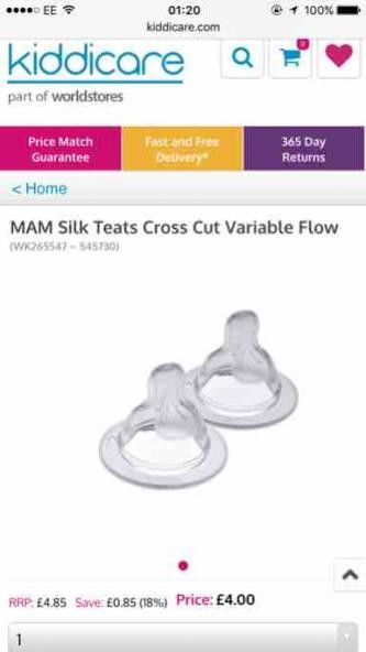 Vari flow hot sale teats mam