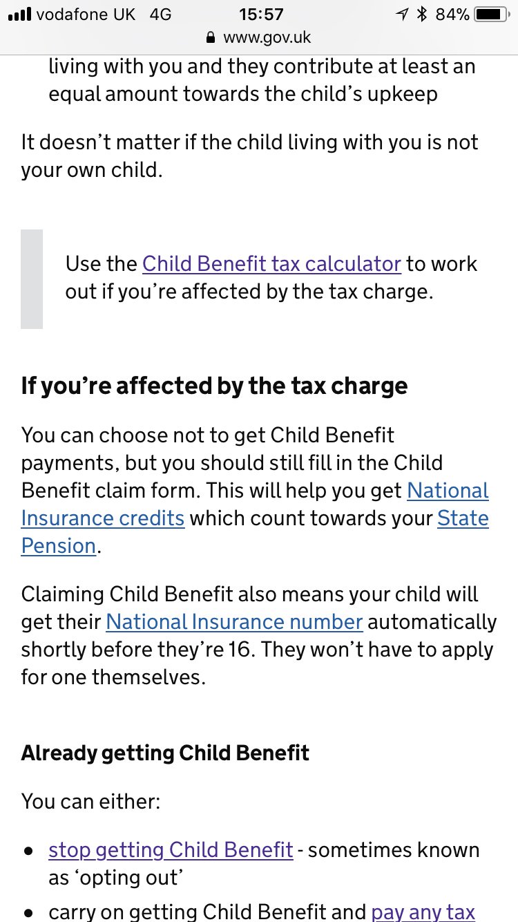 Child benefit tax