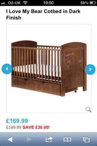 Babies r us i best sale love my bear cot bed