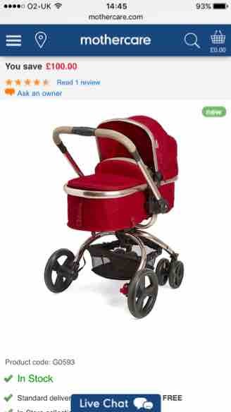 Mothercare orb outlet seat unit