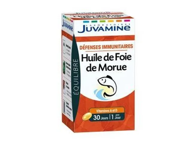 Juvamine - Défenses Immunitaires Huile de Foie de Morue 30 gélules