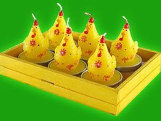 Bougies poules jaunes-la chineuse.com