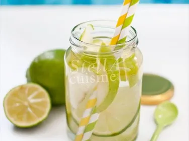 Detox water pomme granny, citron vert