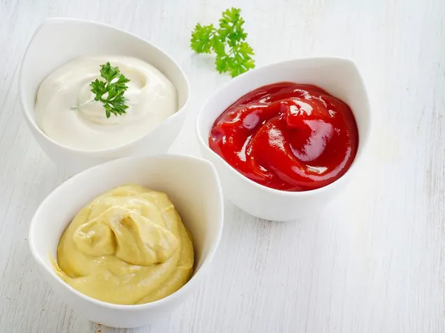 La mayonnaise, la moutarde et le ketchup