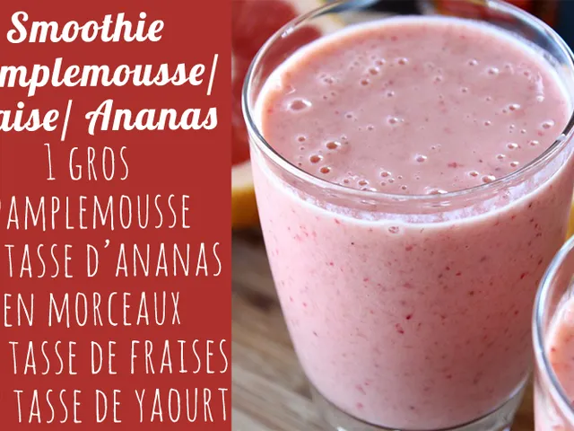 Smoothie fraise, pamplemousse et ananas