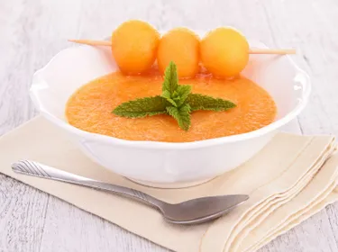 Soupe froide de melon au miel