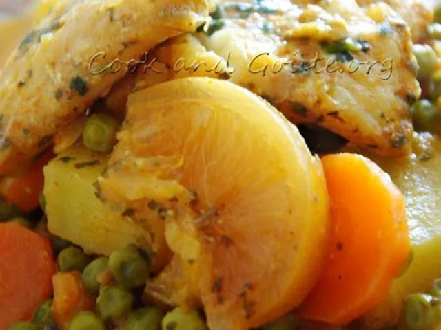 Tajine de poisson aux légumes et citron confit