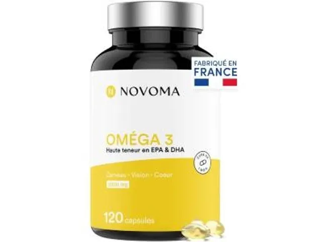 Novoma - Oméga 3 Huile de Poisson Epax 2000 mg /j, Pure et Concentrée, 120 capsules
